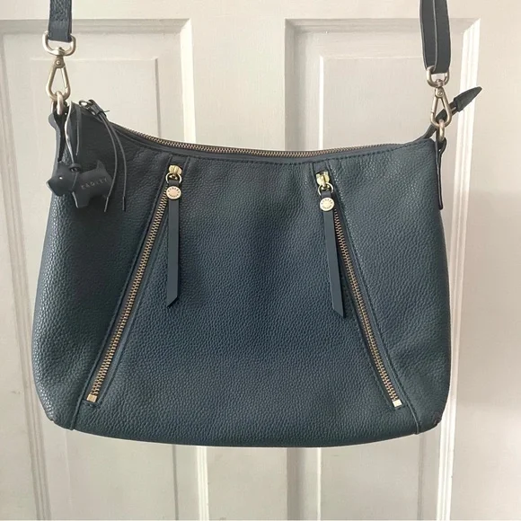 RADLEY LONDON Smith Street Leather Zip Top Crossbody Bag in Ink Blue